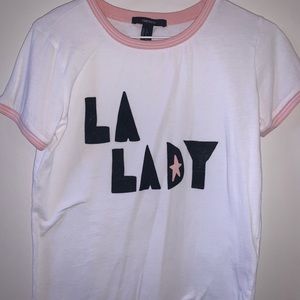short sleeve “L.A. Lady” top.